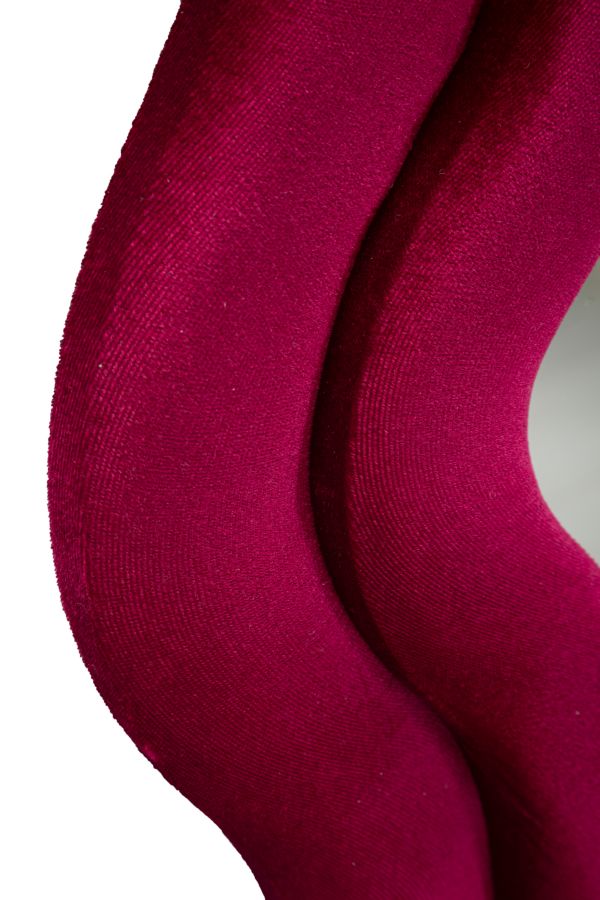 Fuchsia fluwelen wandspiegel 60x6x160 cm