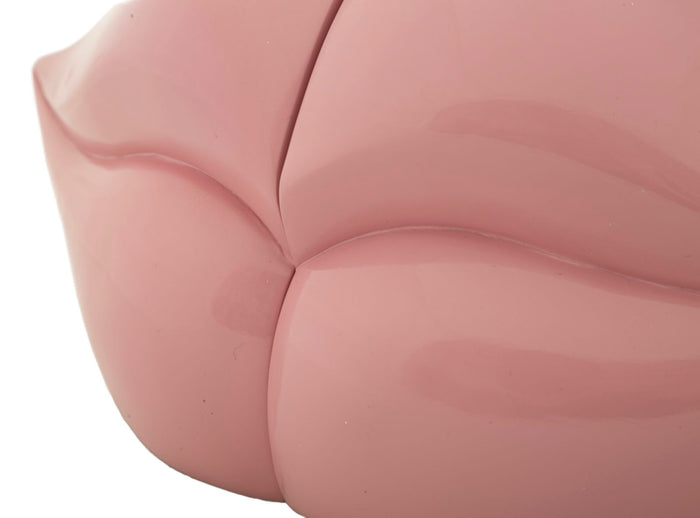 Roze mondvormige boekensteun, 27x9x13 cm