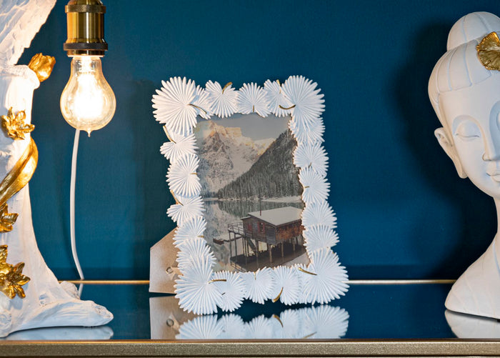 Witte harslijst met bladeren 22,7x1,5x28 cm