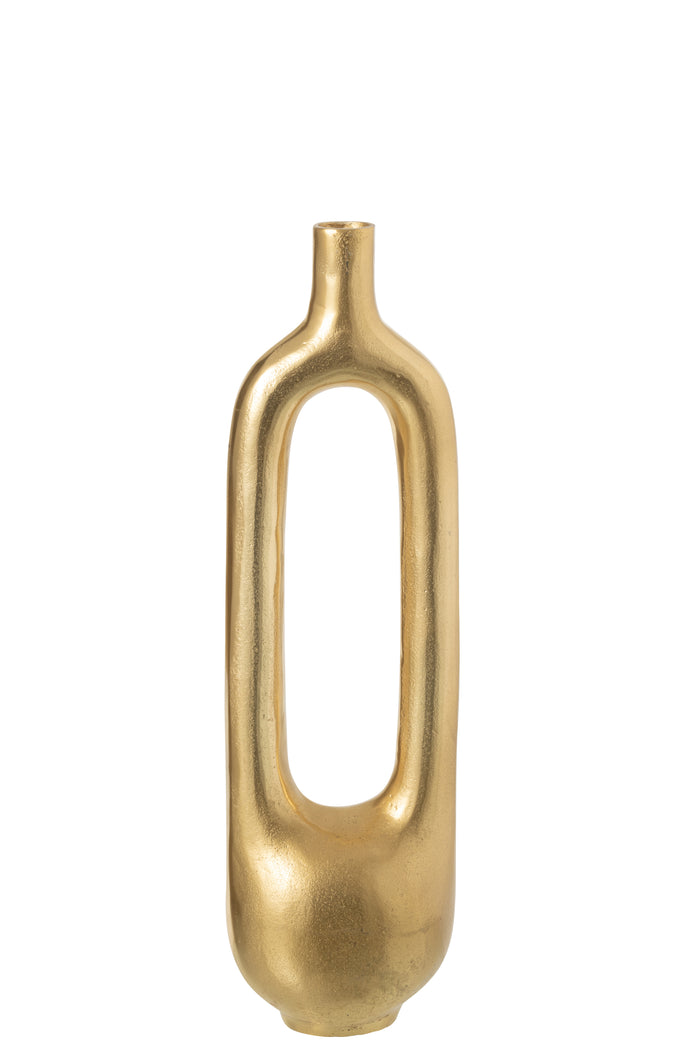 J-Line vaas Holle Binnenkant - aluminium - goud - small