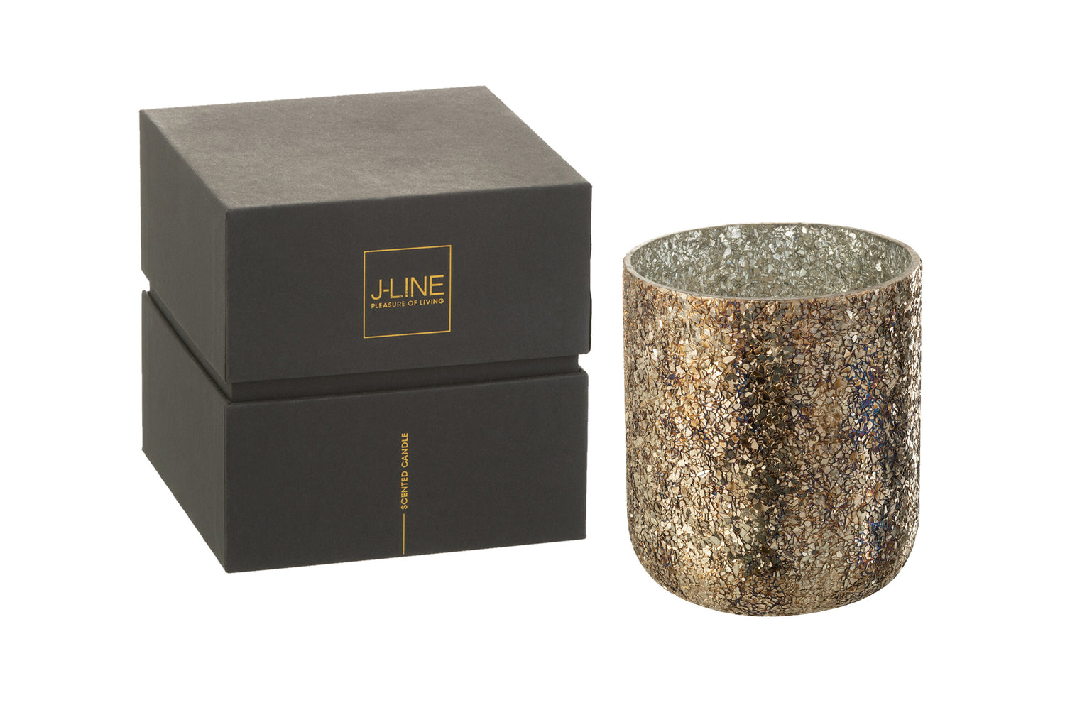 J-Line geurkaars Luxuria - Cookie Crunch - glas - brons - la