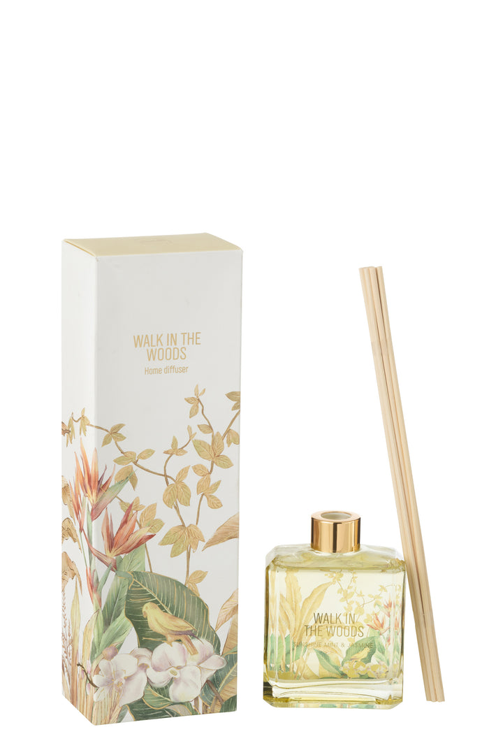 J-Line geurolie Walk in the Woods - Bergamot Fig - geel - 180ml
