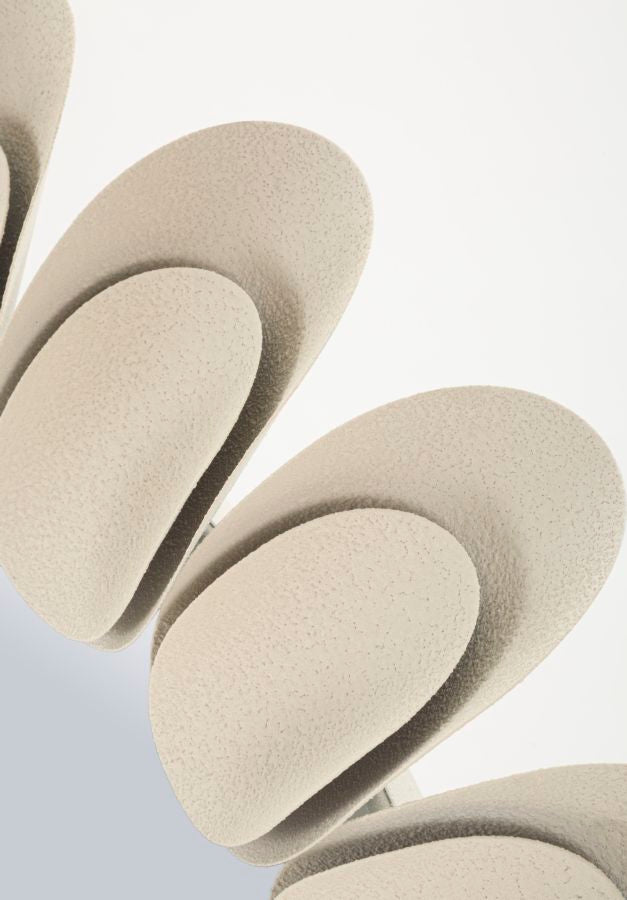 Crèmekleurige metalen wandspiegel, ø 85x6 cm