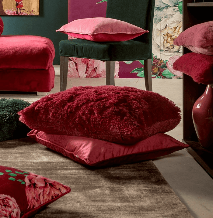 Dutch Decor kussenhoes FLUFFY - 60x60 cm Red Plum