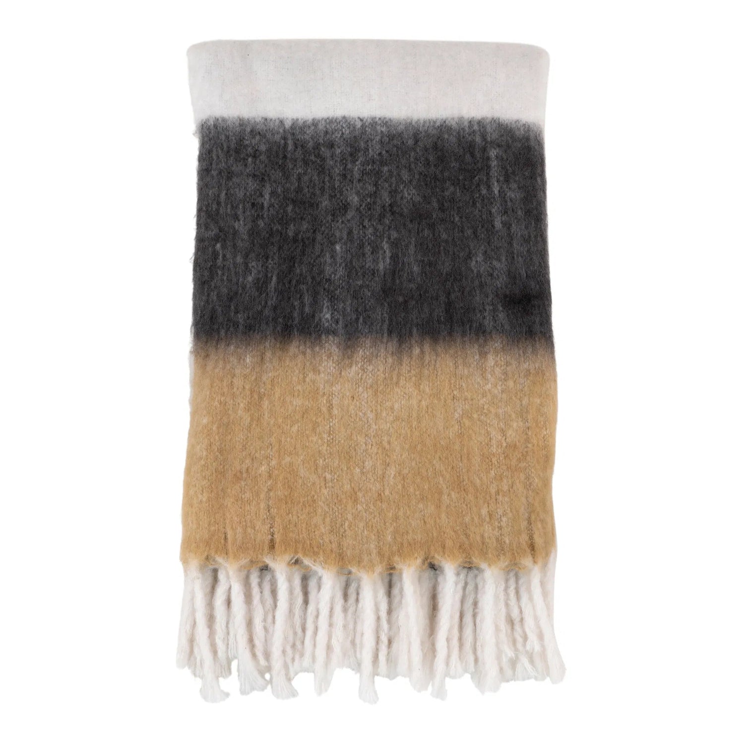 Rebellenclub Lauri plaid zwart|wit|bruin - 170 x 130 cm