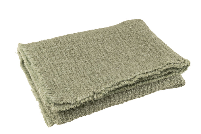 J-Line plaid Gerafelde Randen - katoen|polyester - groen - 1