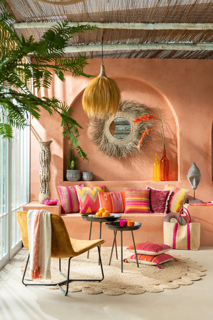 J-Line bloem Tak Heliconia - kunststof - oranje - 4 stuks