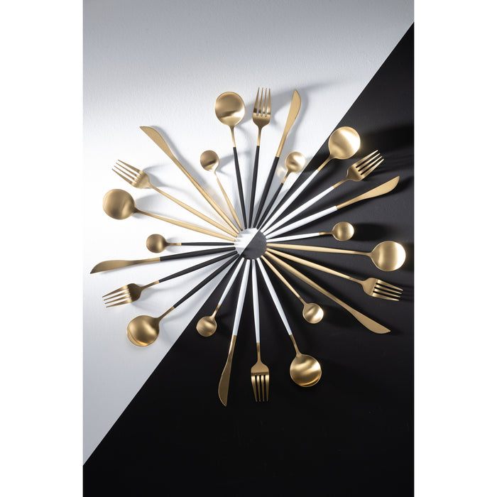 J-Line bestek - roestvrij staal - goud|zwart - box van 24 st