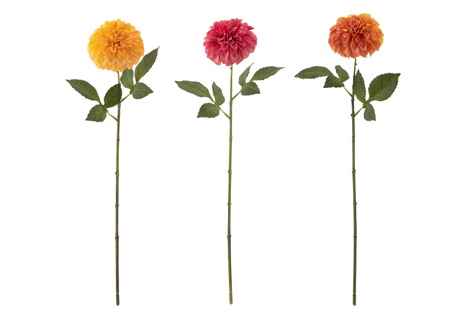 J-Line boeket Dahlia - kunststof - mix - 3 stuks