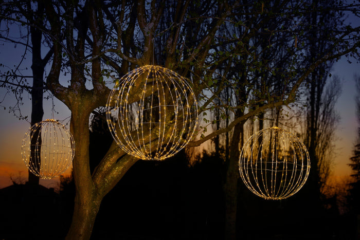 Luca Lighting Kerstverlichting Bal met Witte LED - Ø60 cm - Zilver