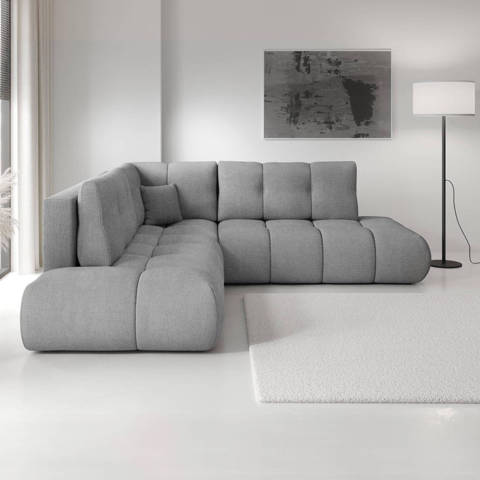 by fonQ Charme Hoekbank Links/Rechts met Slaapfunctie - Chenille - Donkergrijs