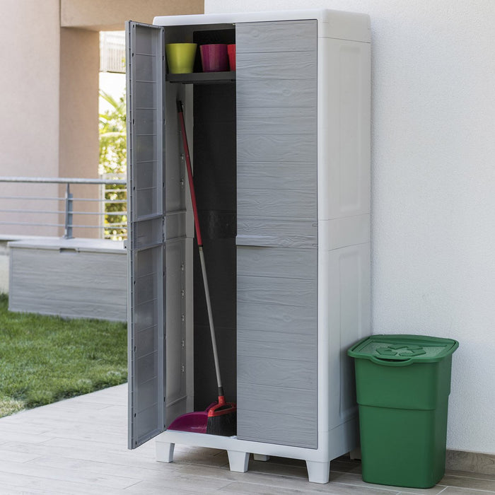 Toomax Woody's XL utility opbergkast hoog - lichtgrijs|donkergrijs