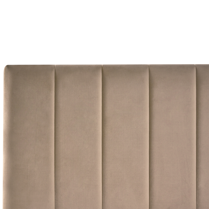 Beliani-LONZAC-Bed met opbergruimte-Taupe-140 x 200 cm-Fluweel