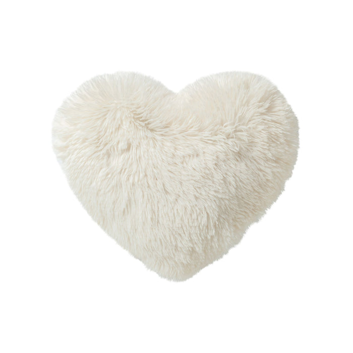 HART - sierkussen 40x45 cm - hartjeskussen - fluffy - Snow White - wit
