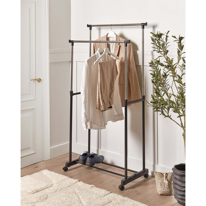 Beliani - GILMER - Kledingrek - Zwart - Metaal