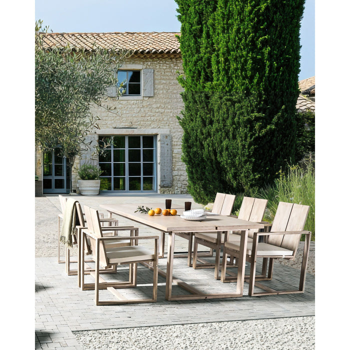 Beliani - AZZANELLO - Tuinstoel set van 6 - Gebroken wit - Acaciahout