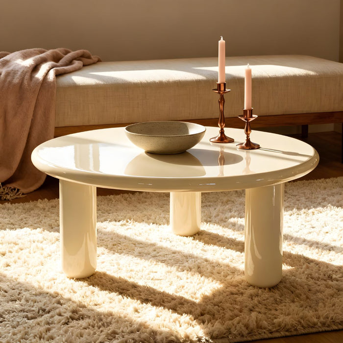 DÉJA Living - Salontafel Crème Glossy MDF - 90x90x35cm - Jelsa