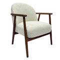 DÉJA Living - Fauteuil - Beige Stof|Walnoot - 65x72x81cm - Skövde