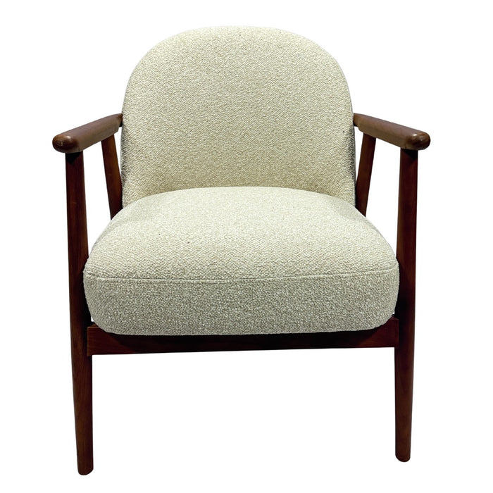 DÉJA Living - Fauteuil - Beige Stof|Walnoot - 65x72x81cm - Skövde