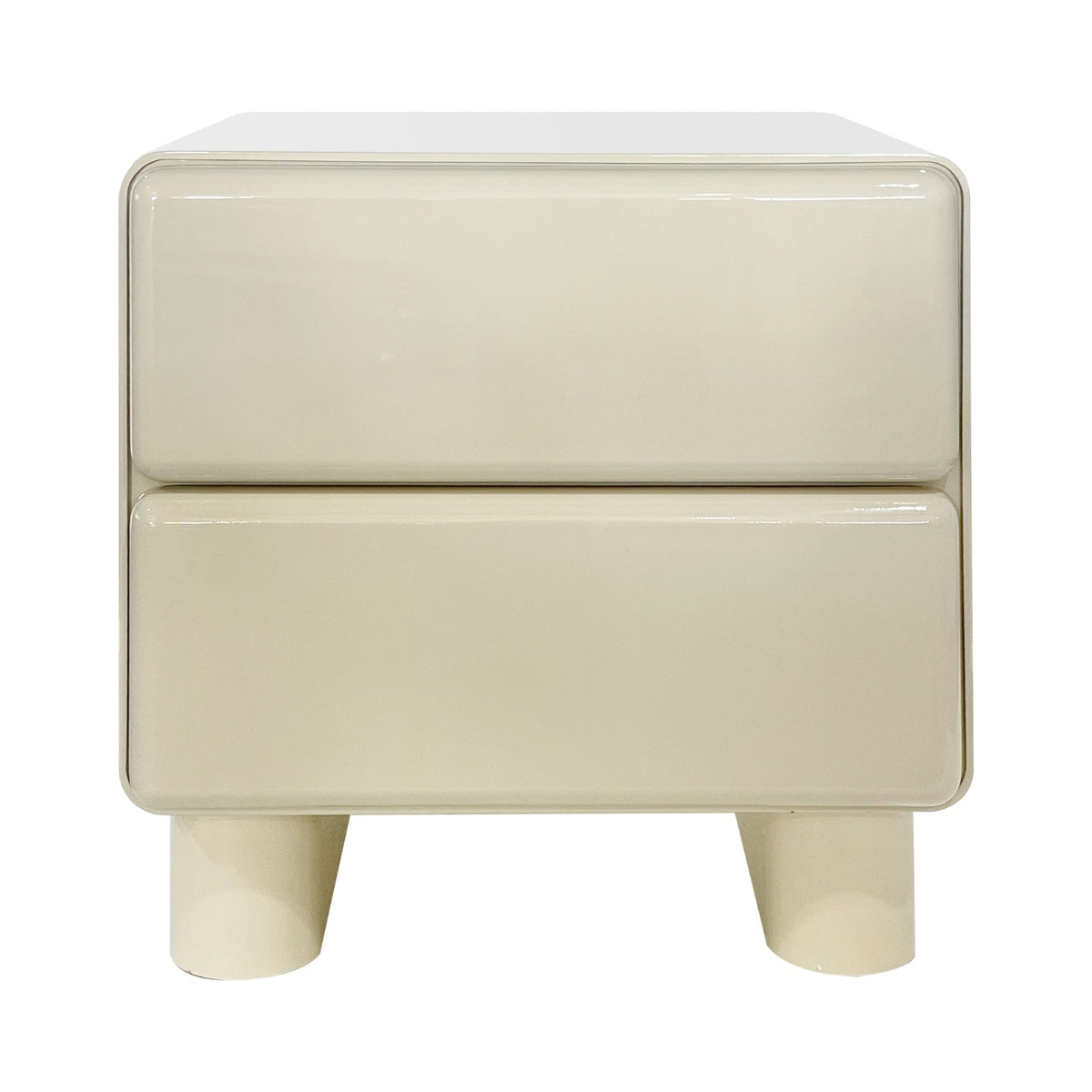 DÉJA Living - Nachtkastje Crème Glossy MDF - 57x43x57cm - Sauda