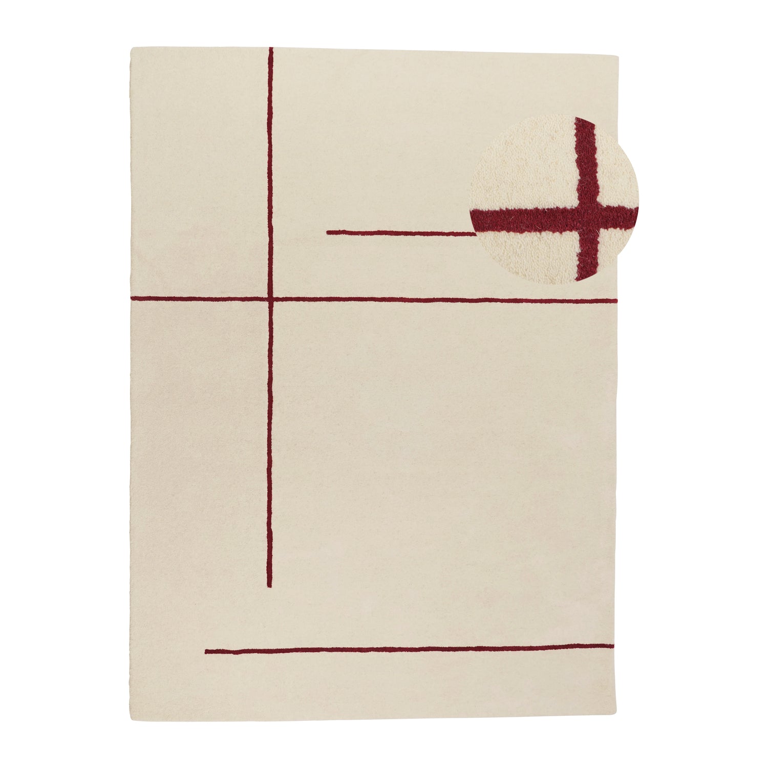 by fonQ Line Vloerkleed 170 x 240 cm - Rood