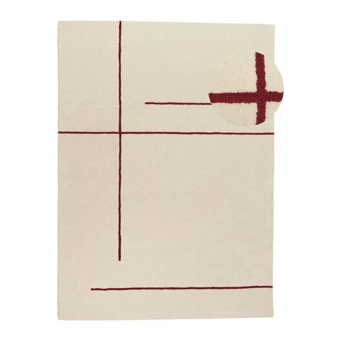 by fonQ Line Vloerkleed 170 x 240 cm - Rood