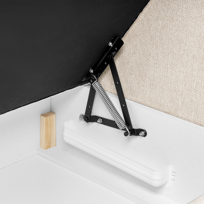 Beliani - MAJOR - Boxspring - Lichtbeige - 120 x 200 cm - Stof