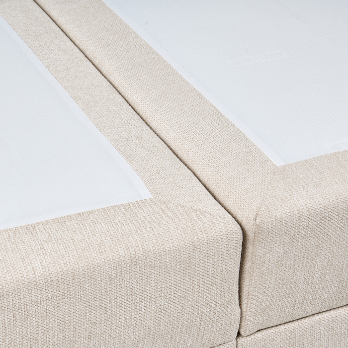 Beliani - MAJOR - Boxspring - Lichtbeige - 120 x 200 cm - Stof