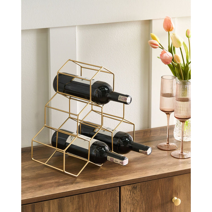 Beliani - LISTOWEL - Wijnrek - Goud - IJzer