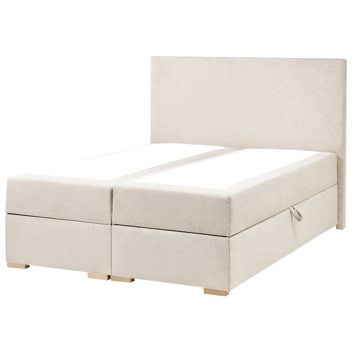 Beliani - MAJOR - Boxspring - Lichtbeige - 120 x 200 cm - Stof