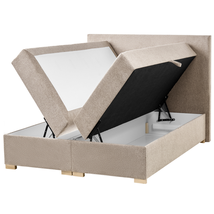 Beliani - MAJOR - Boxspring - Taupe - 120 x 200 cm - Stof
