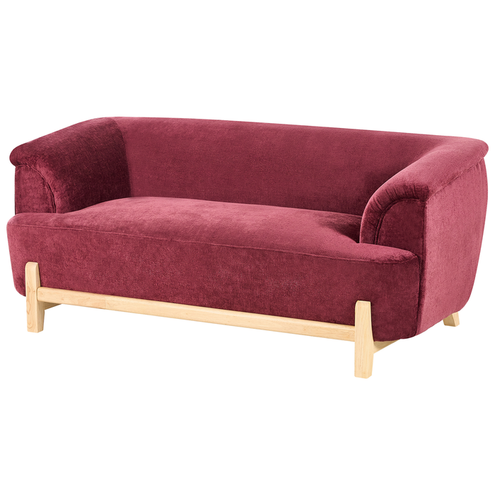 Beliani - ALNOR - Tweezitsbank - Bordeauxrood - Chenille