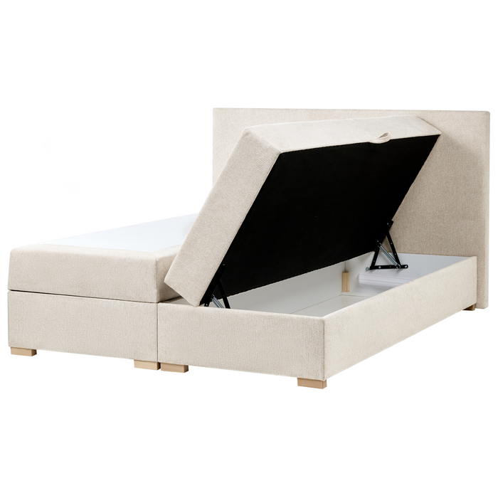 Beliani - MAJOR - Boxspring - Lichtbeige - 160 x 200 cm - Stof