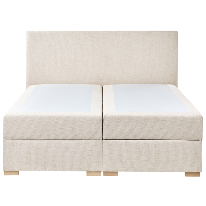 Beliani - MAJOR - Boxspring - Lichtbeige - 160 x 200 cm - Stof