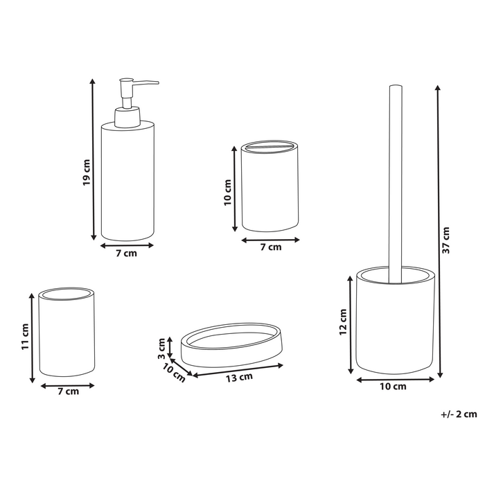 Beliani - HUARMEY - Badkameraccessoireset - Lichtbeige - Polyresin