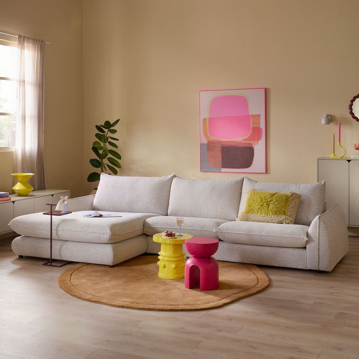 by fonQ Tovy Hoekbank met Chaise Longue Links - Naturel Melange