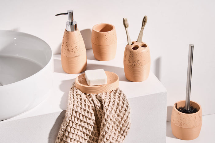 Beliani - YARAPA - Badkameraccessoireset - Oranje - Polyresin