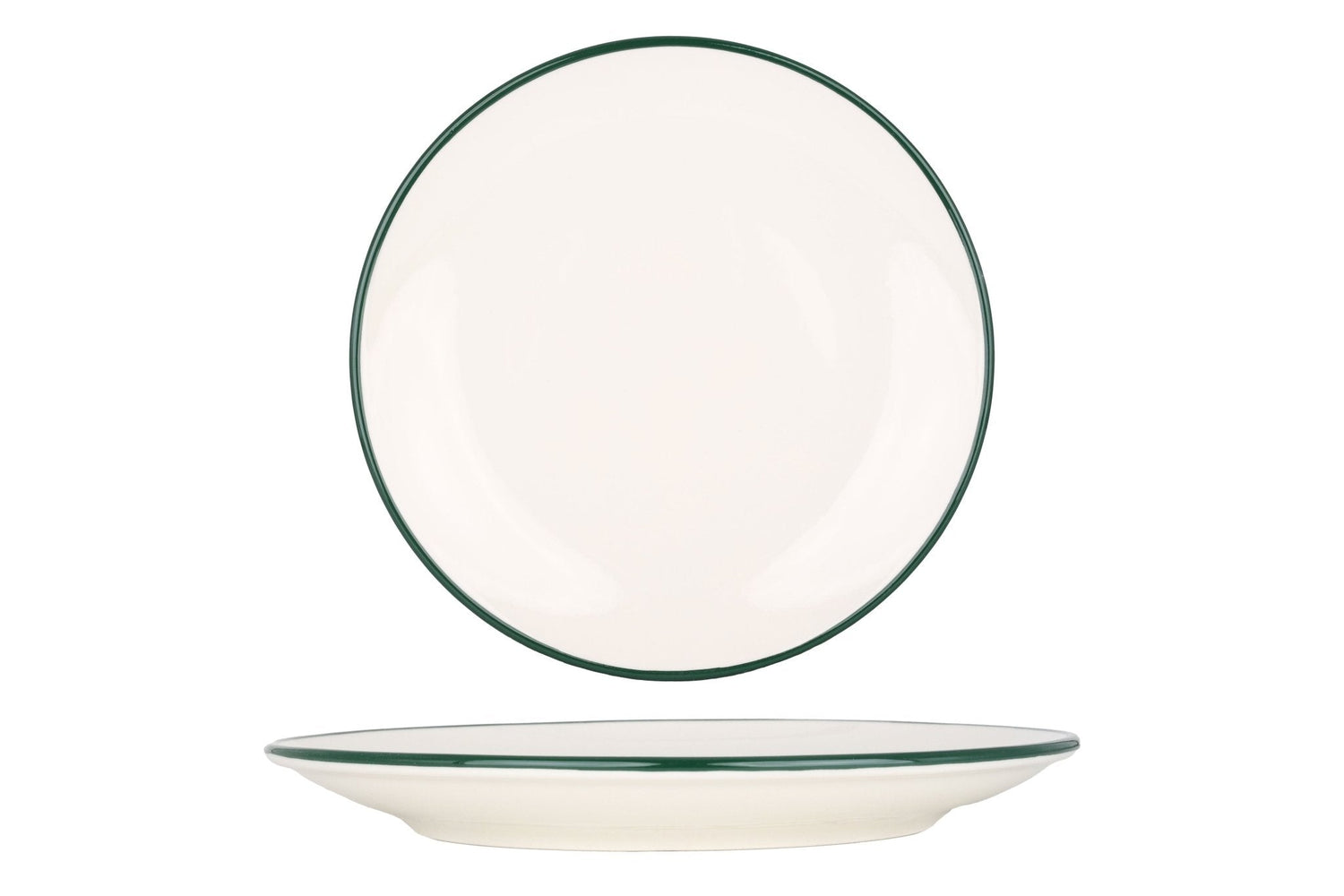 Rinart Gebaksbord - Green Edge - Porselein - 23 cm - set van 6