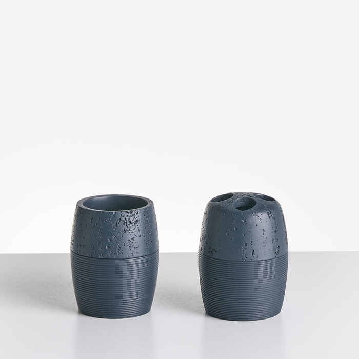 Beliani - YARAPA - Badkameraccessoireset - Donkerblauw - Polyresin