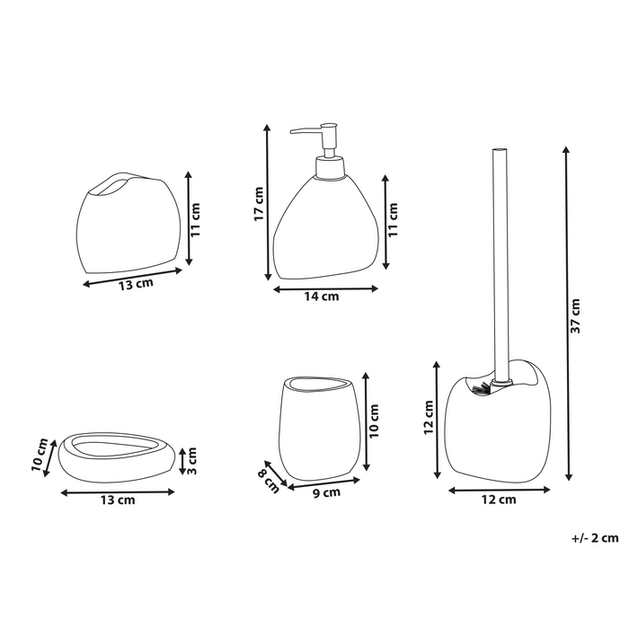 Beliani - COATA - Badkameraccessoireset - Lichtgrijs - Polyresin