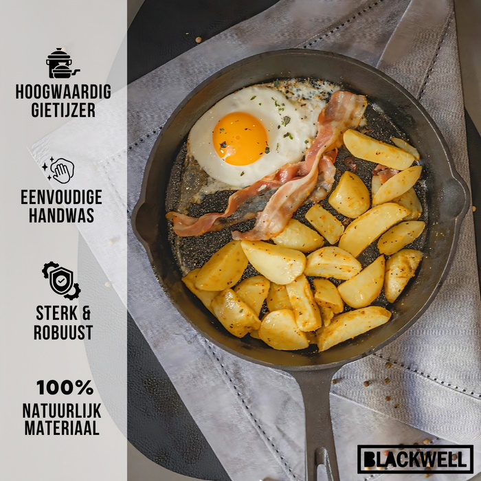 Blackwell Gietijzeren Koekenpan Set - ø 20 cm & 25 cm - Zonder anti-aanbaklaag