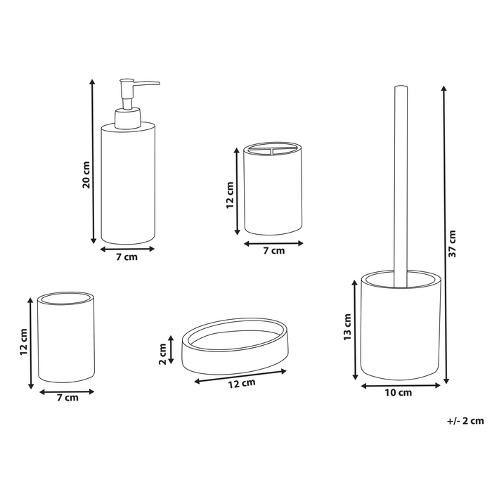 Beliani - SEPAHUA - Badkameraccessoireset - Zwart - Polyresin