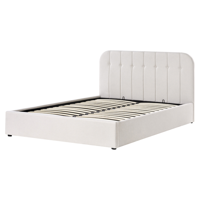 Beliani-CHALLANS-Bed met opbergruimte-Off-white-160 x 200 cm-Stof