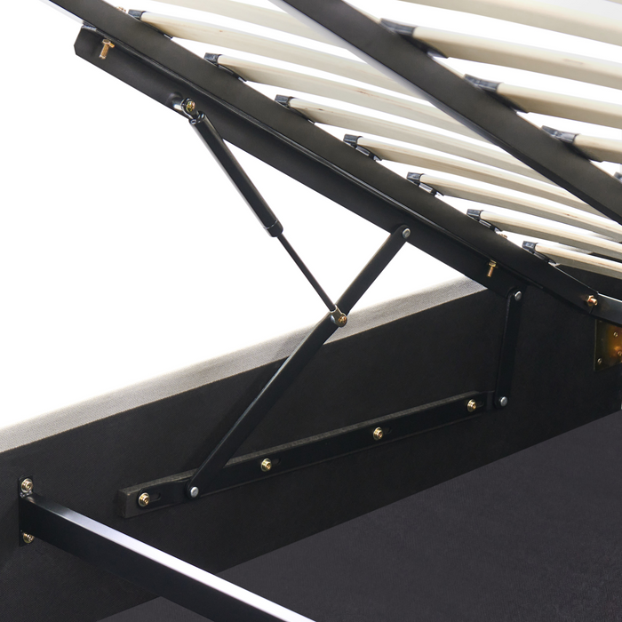 Beliani-CHALLANS-Bed met opbergruimte-Off-white-160 x 200 cm-Stof