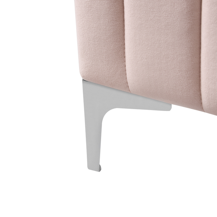 Beliani - LUNAN - Bed - Pastelroze - 120 x 200 cm - Fluweel