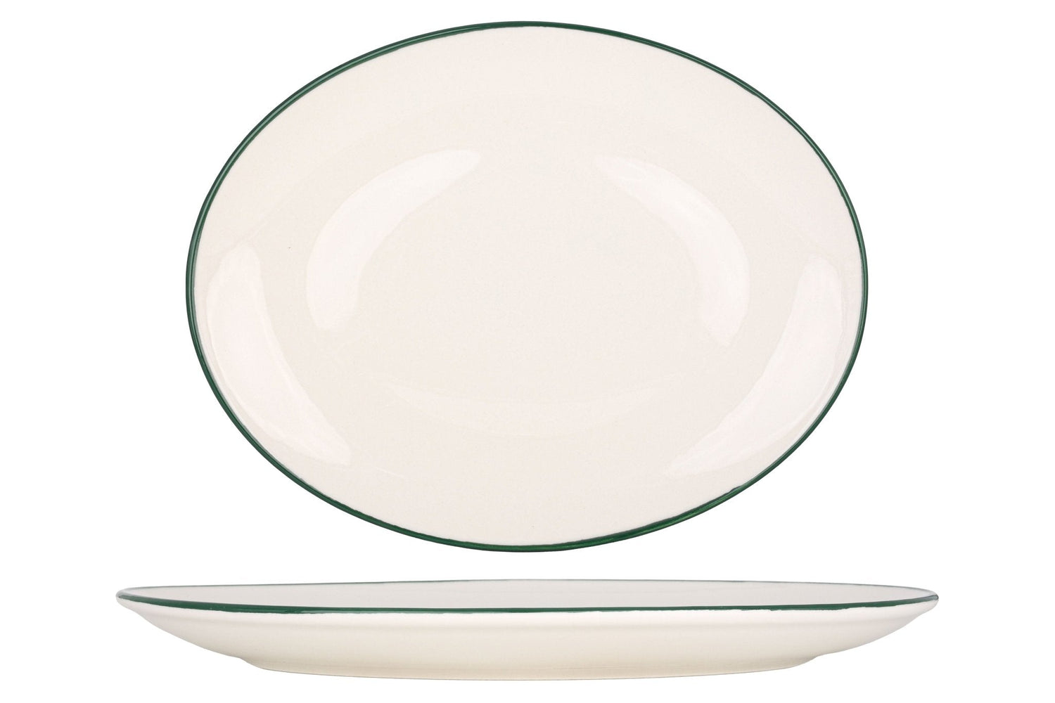 Rinart Serveerschaal - Green Edge - Porselein - 36 cm - set van 2