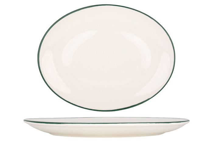 Rinart Serveerschaal - Green Edge - Porselein - 36 cm - set van 2