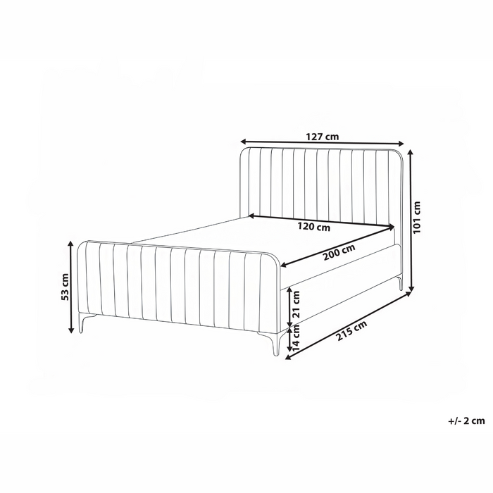 Beliani - LUNAN - Bed - Pastelroze - 120 x 200 cm - Fluweel