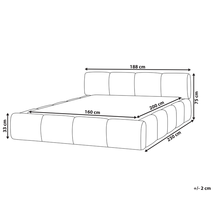 Beliani - ORVILLE - Tweepersoonsbed - Taupe - 160 x 200 cm - Polyester