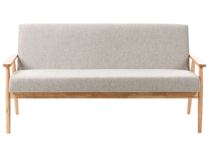 Beliani - ESRUM - Driezitsbank - Grijs|Lichtbruin- Polyester